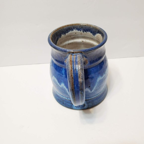 Large Studio Pottery Mug, Ceramic Tankard, Cobalt Blue, Signed Bjork - Picture 5 of 9